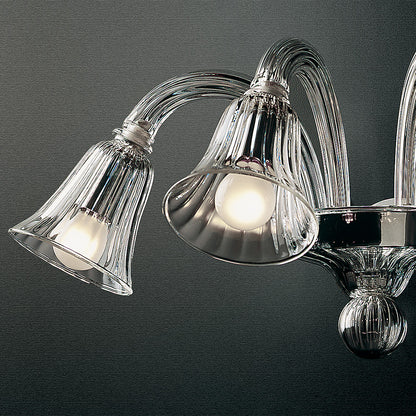 Clear Ribbed Detail Glass Wall Light