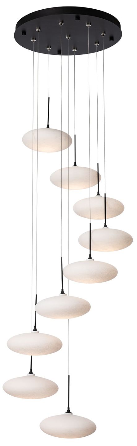 Clouds 23.3" Wide 9-Light Black Pendant