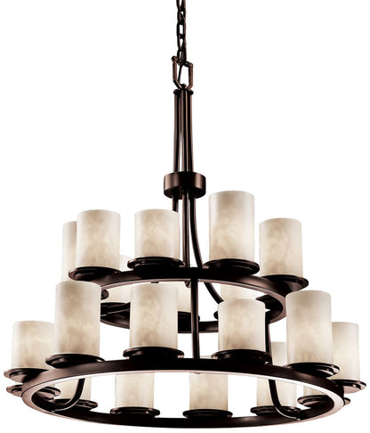 Clouds Dakota 33"W Dark Bronze 21-Light 2-Tier Chandelier