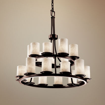 Clouds Dakota 33"W Dark Bronze 21-Light 2-Tier Chandelier