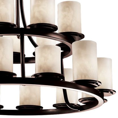 Clouds Dakota 33"W Dark Bronze 21-Light 2-Tier Chandelier