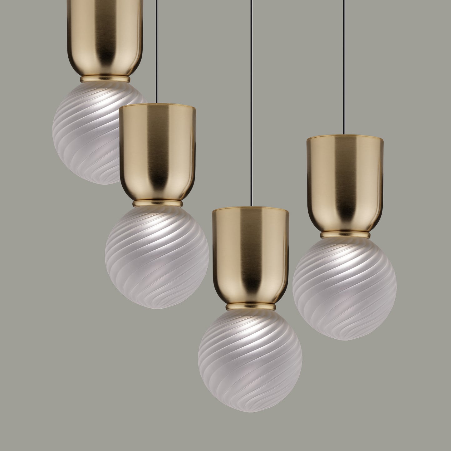 Cluster Of Modern Glass Pendant Lights