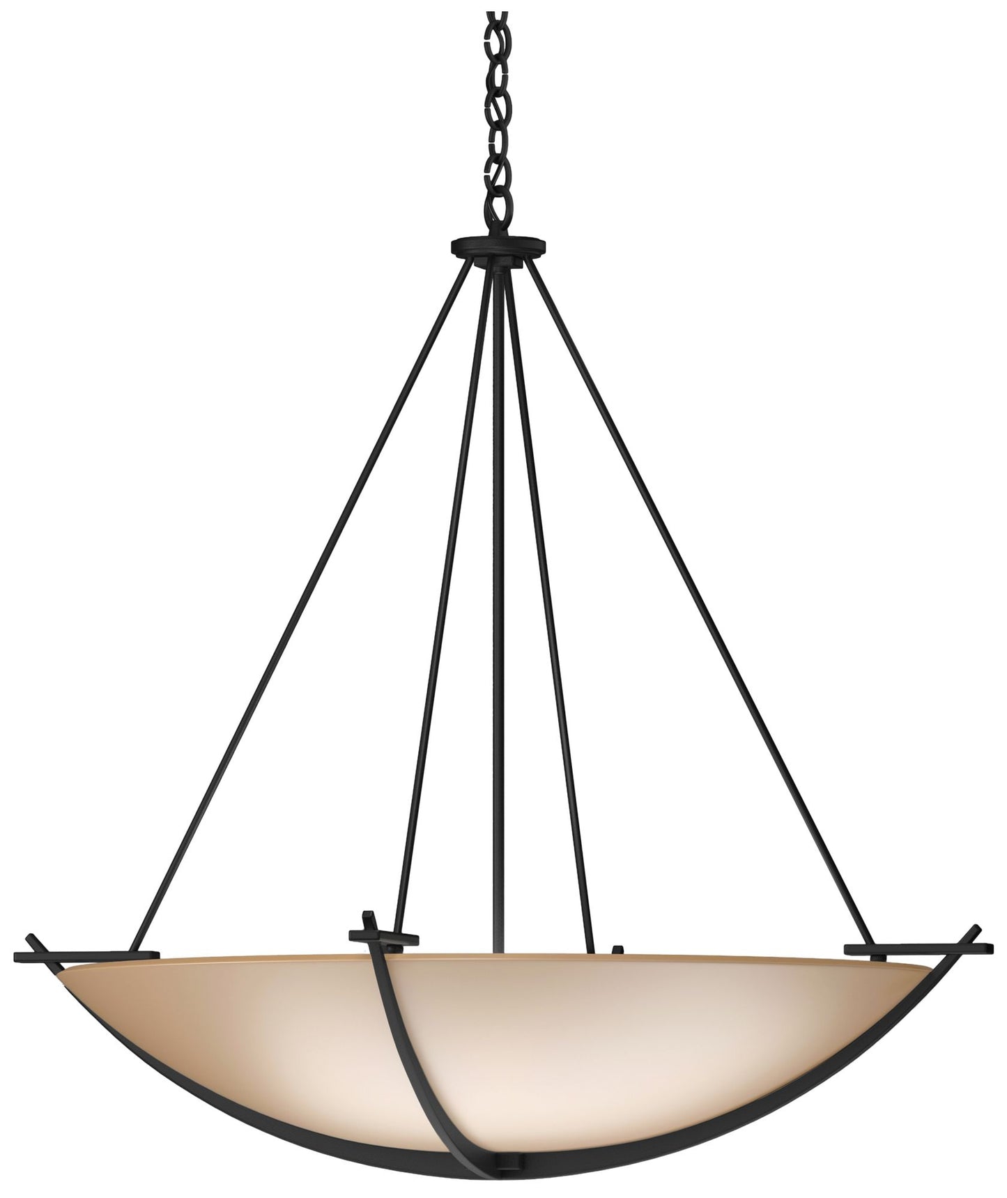 Compass 34.2" Wide Large Scale Black Pendant With Sand Glass Shade