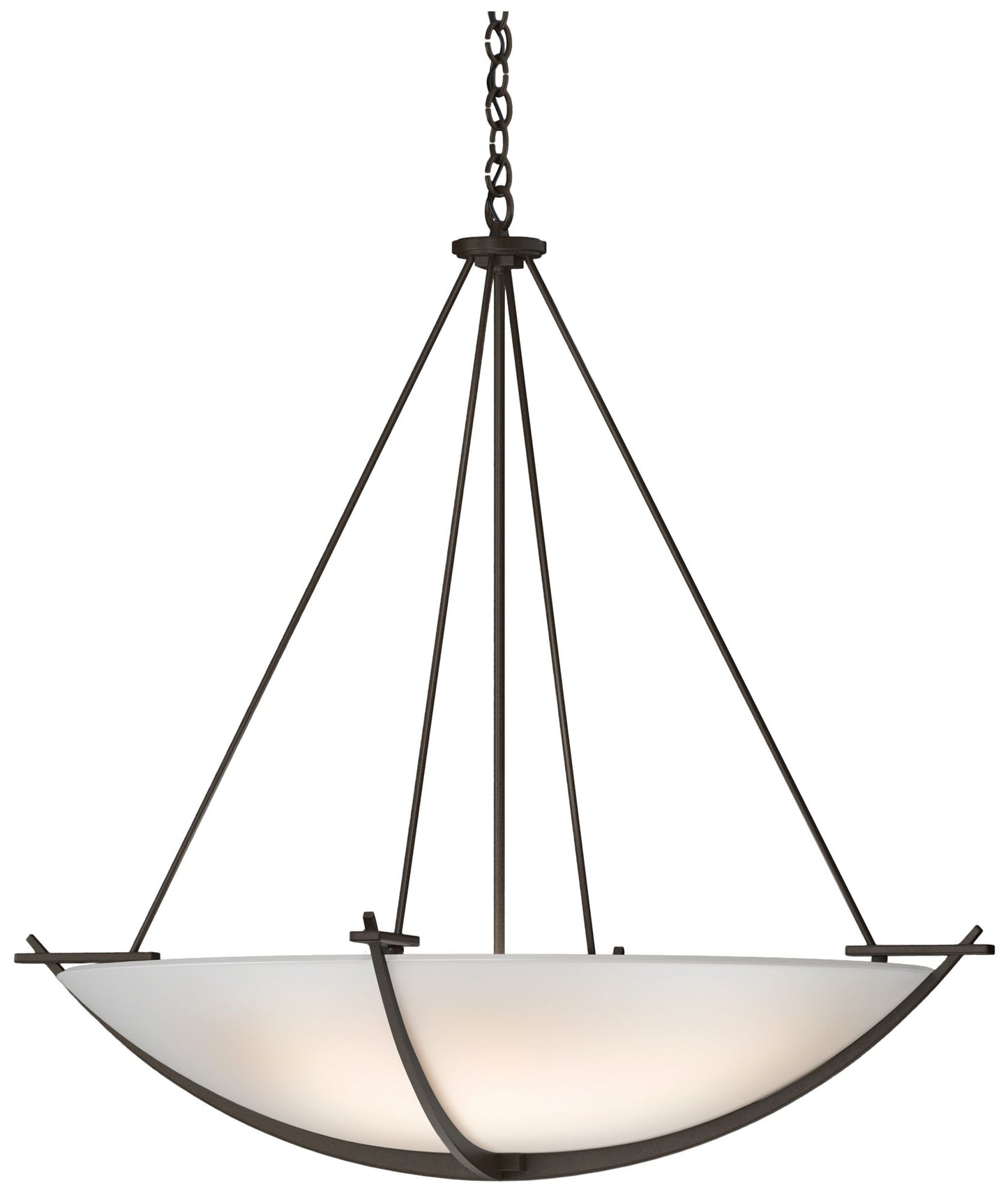 Compass 34.2" Wide Large Scale Bronze Pendant With Opal Glass Shade