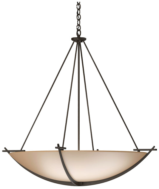 Compass 34.2" Wide Large Scale Bronze Pendant With Sand Glass Shade