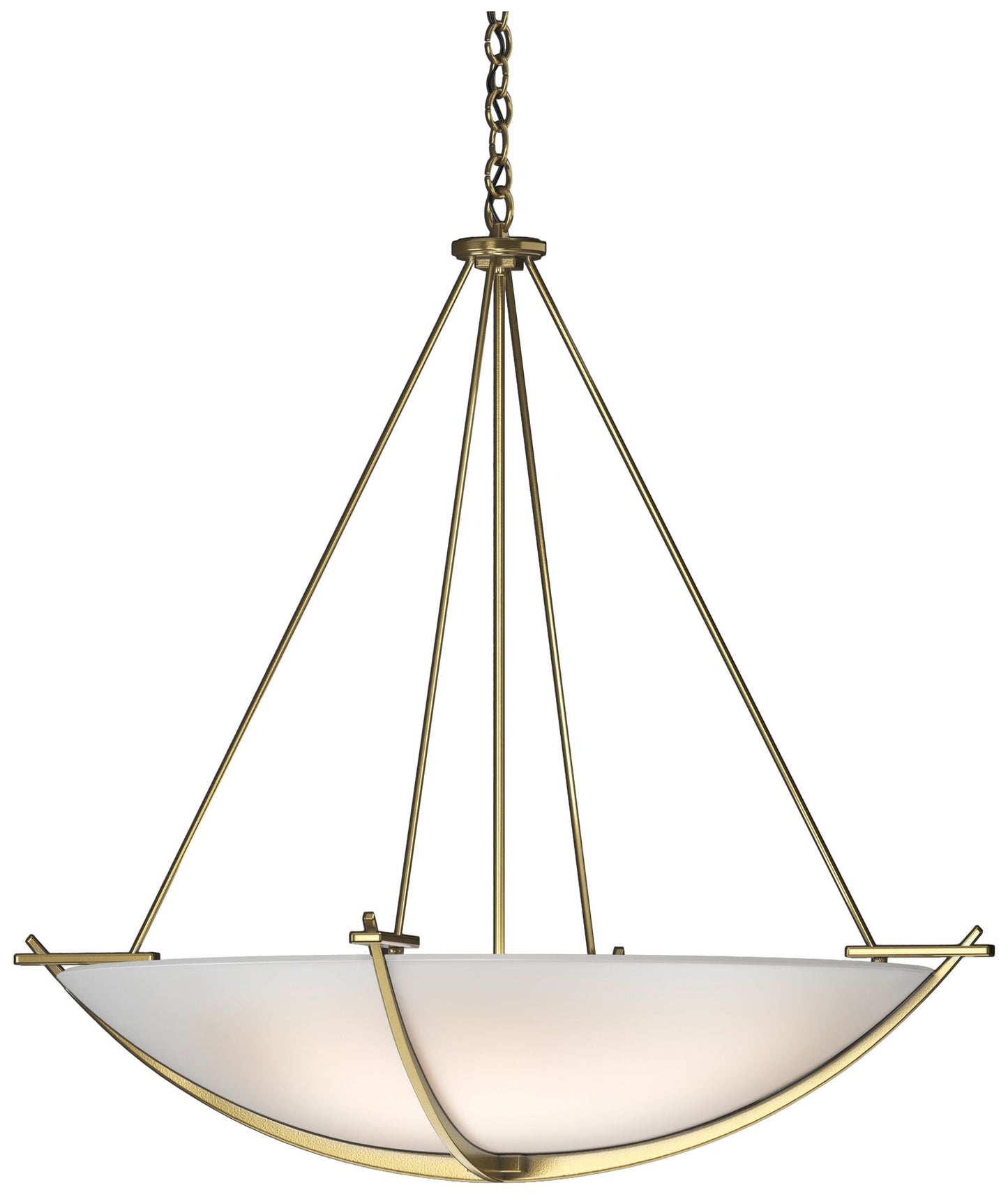 Compass 34.2" Wide Large Scale Modern Brass Pendant With Opal Glass Sh