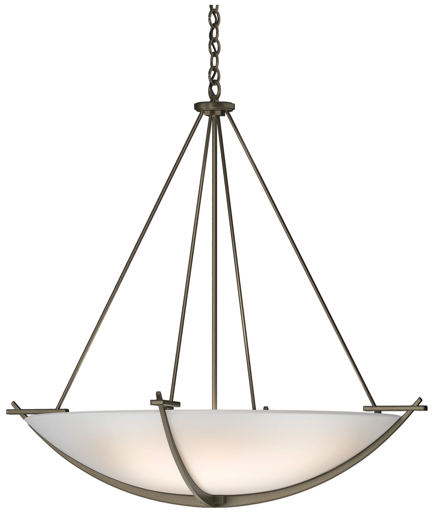 Compass 34.2" Wide Large Scale Soft Gold Pendant With Opal Glass Shade