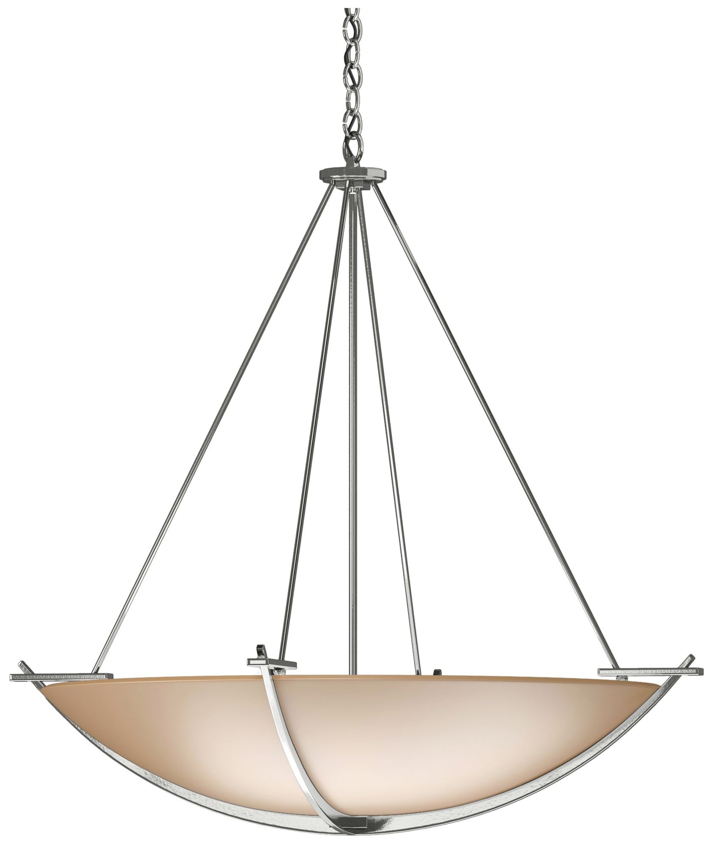 Compass 34.2" Wide Large Scale Sterling Pendant With Sand Glass Shade