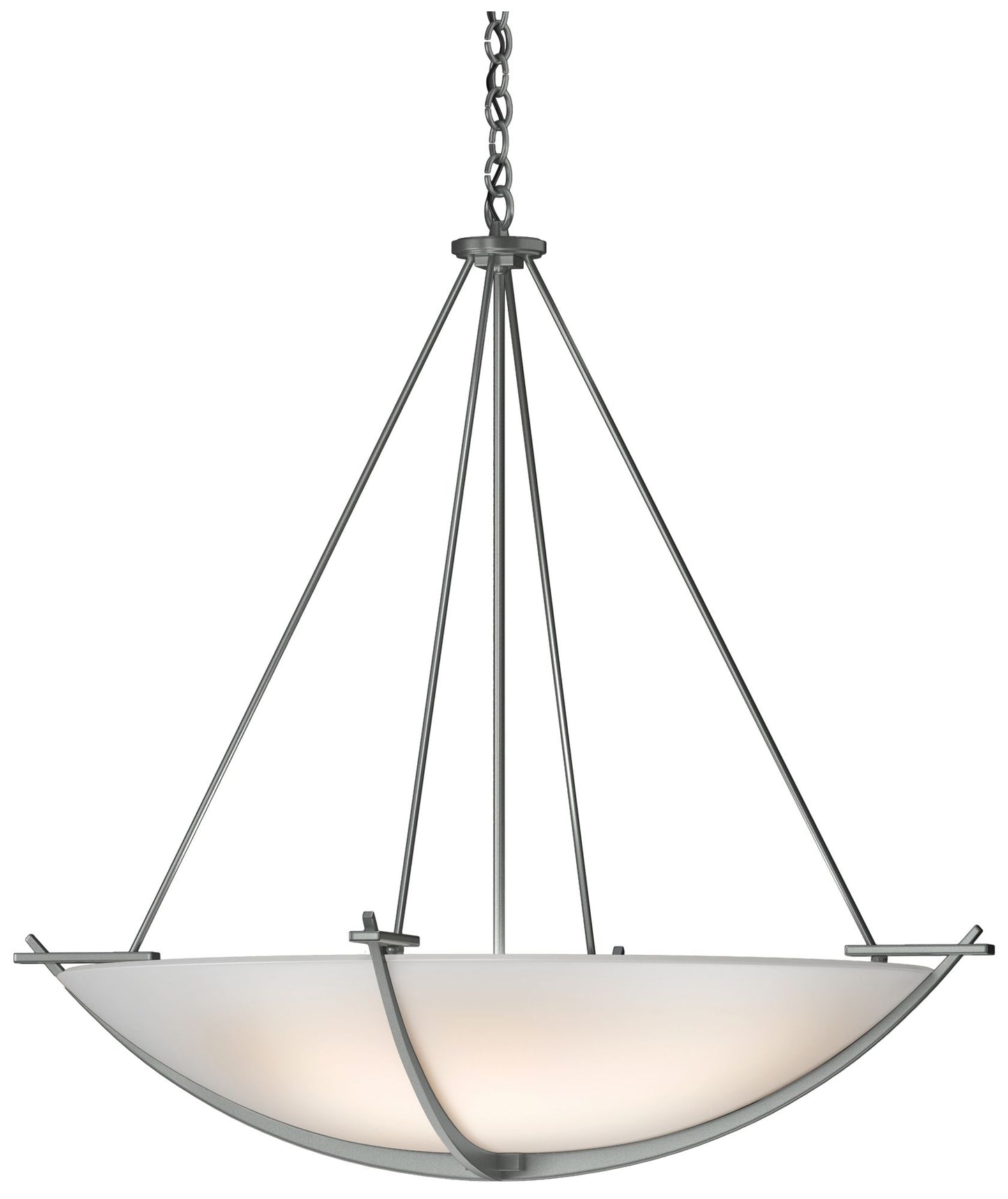 Compass 34.2"W Large Scale Vintage Platinum Pendant With Opal Glass Sh