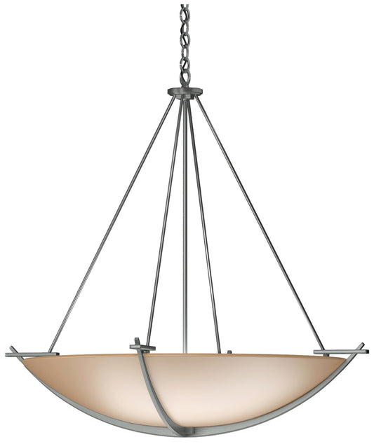 Compass 34.2"W Large Scale Vintage Platinum Pendant With Sand Glass Sh