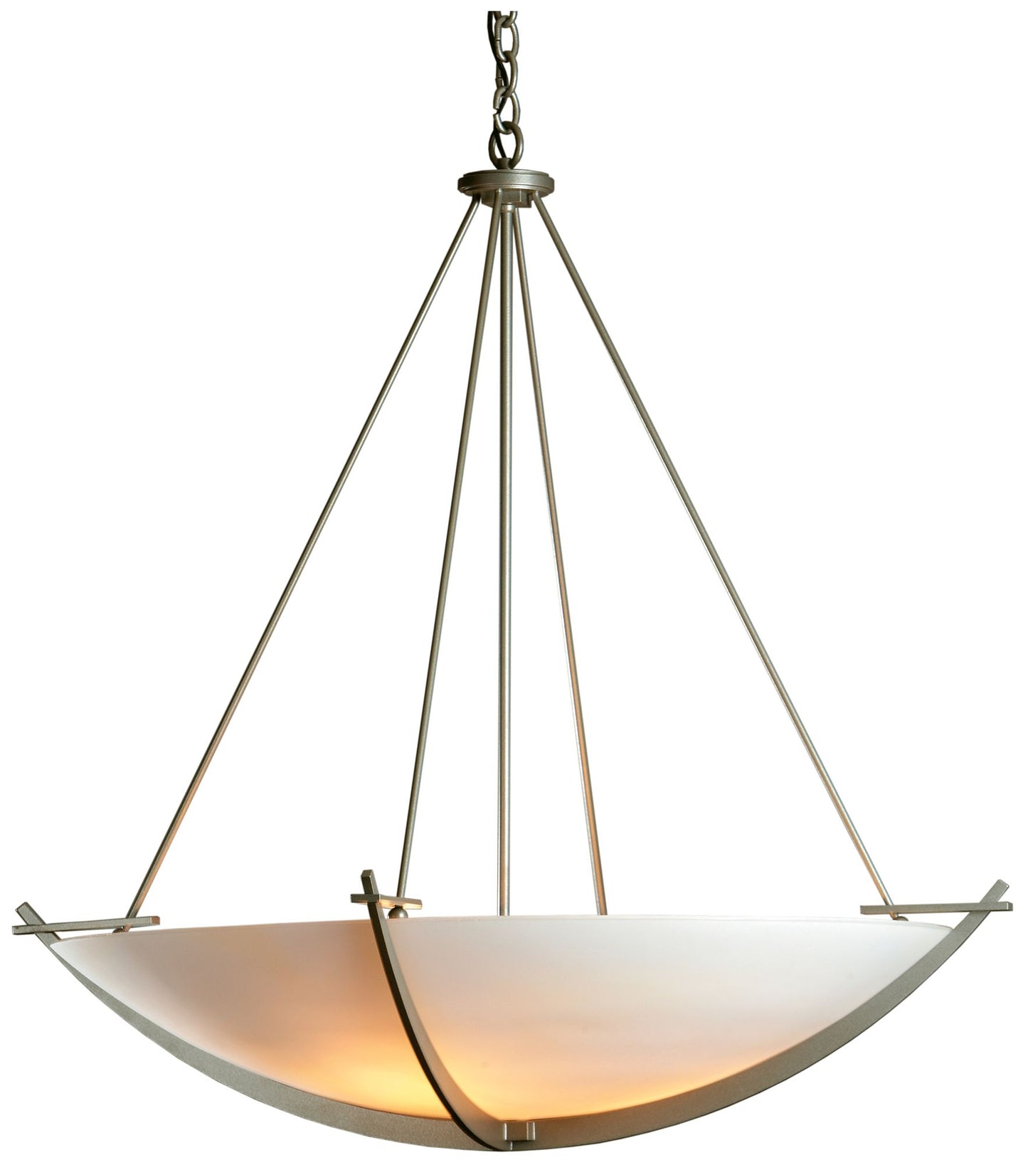 Compass Large Scale Pendant - Dark Smoke Finish - Opal Glass