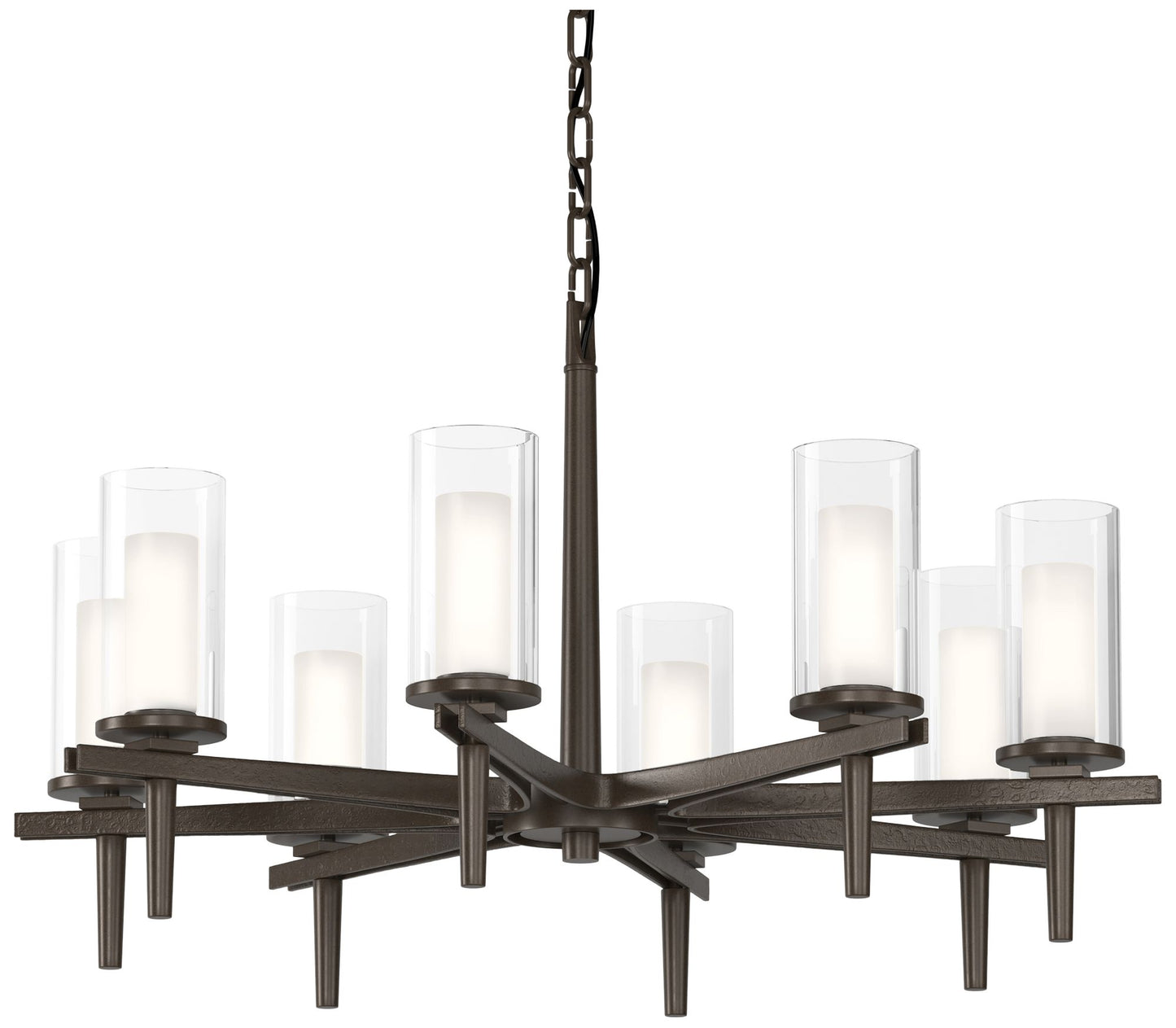 Constellation 34" Wide 8 Arm Bronze Chandelier With Opal and Clear Gla