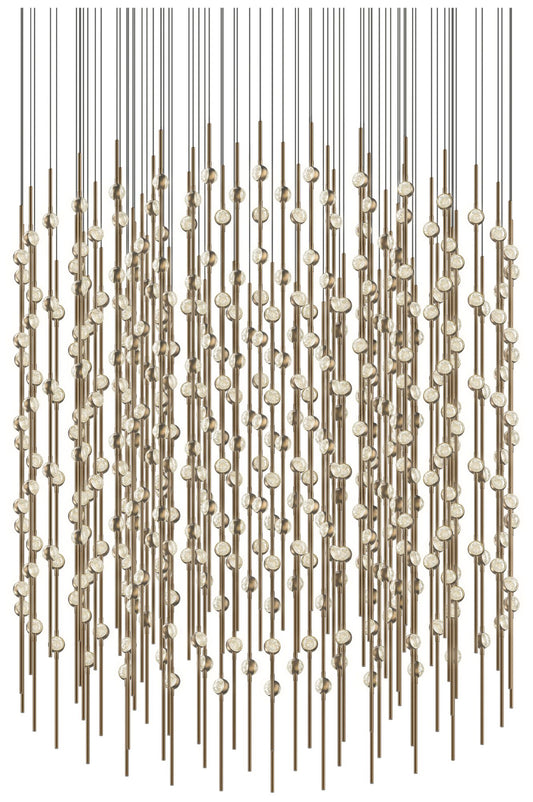 Constellation 48" Centaurus Cylinder LED Pendant - Brass - Clear Lens