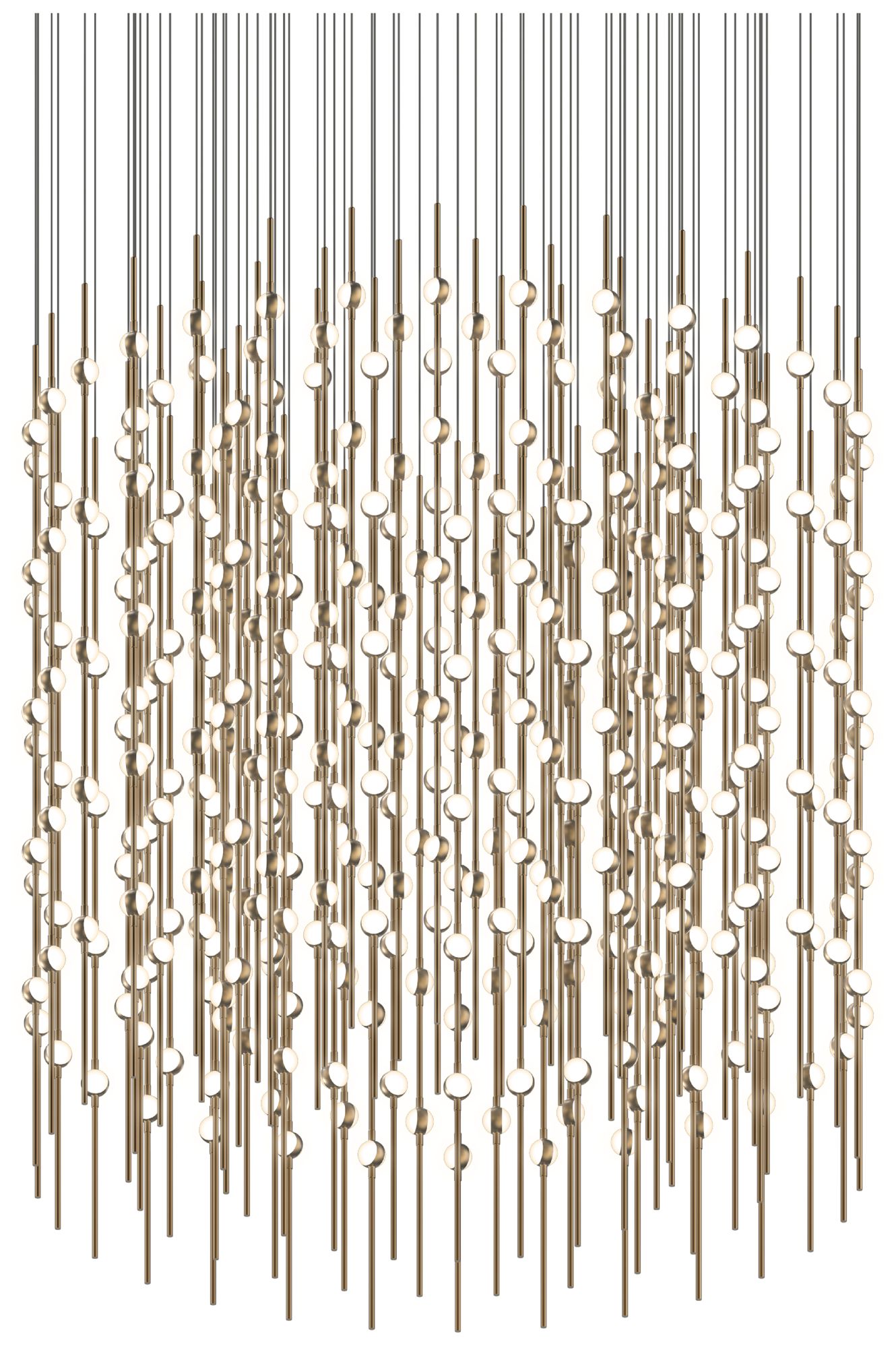 Constellation 48" Centaurus Cylinder LED Pendant - Brass - White Lens