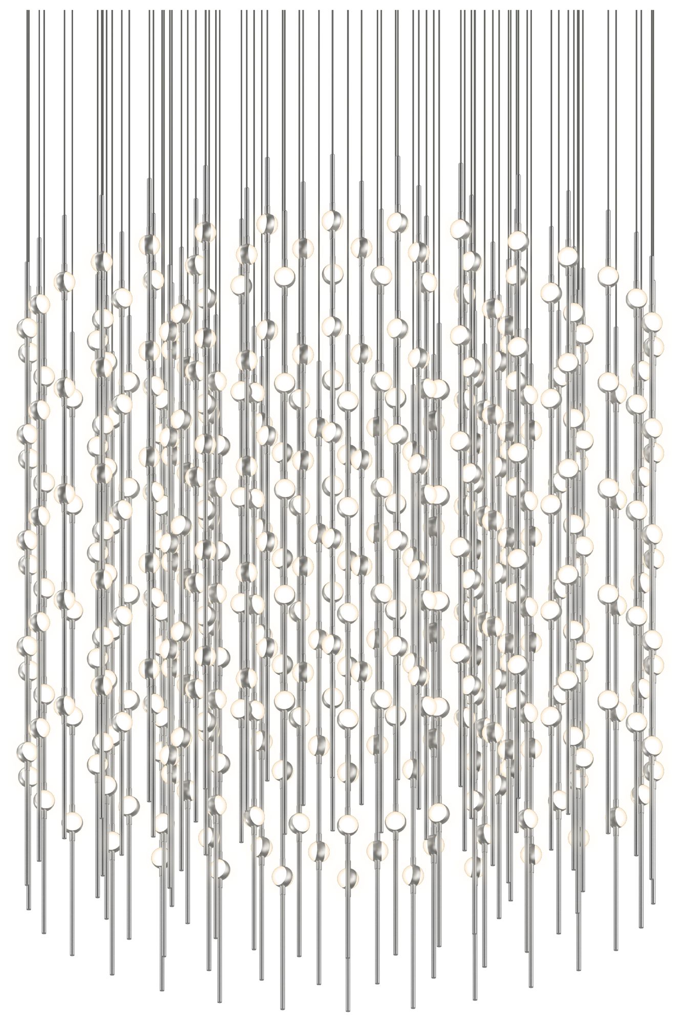 Constellation 48" Centaurus Cylinder LED Pendant - Nickel - White Lens