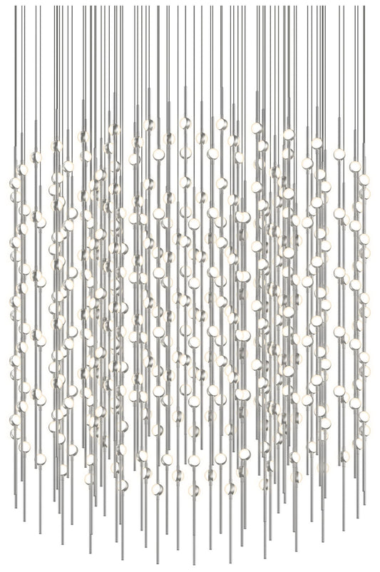 Constellation 48" Centaurus Cylinder LED Pendant - Nickel - White Lens