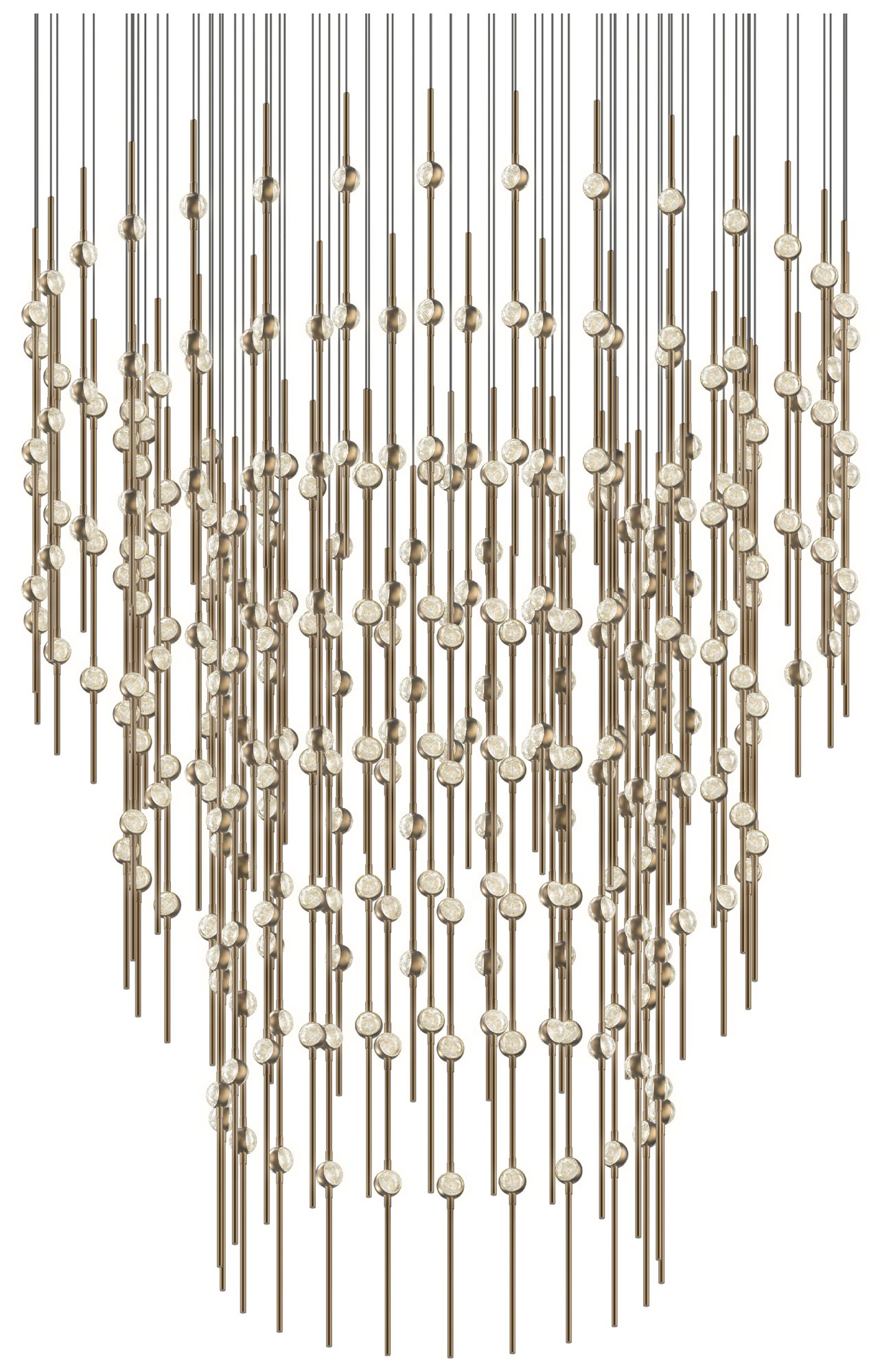 Constellation 48" Centaurus Pyramid LED Pendant - Brass - Clear Lens