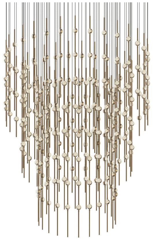 Constellation 48" Centaurus Pyramid LED Pendant - Brass - Clear Lens