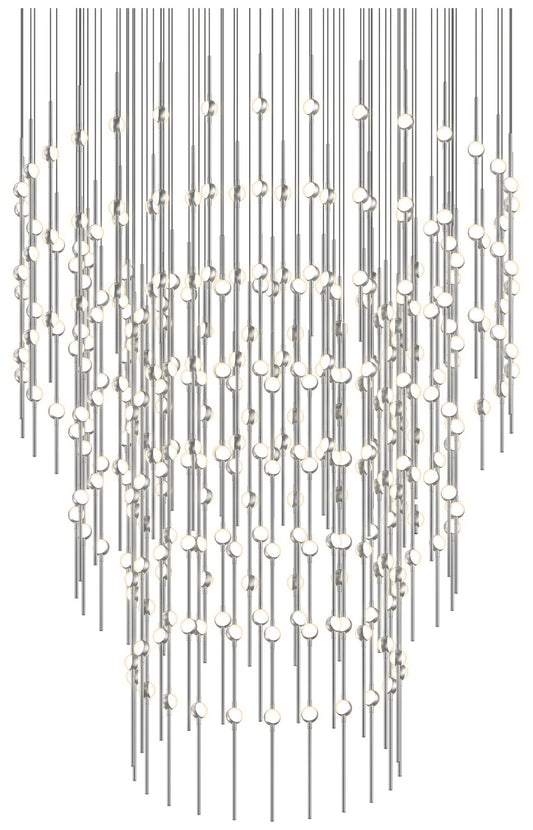 Constellation 48" Centaurus Pyramid LED Pendant - Nickel - White Lens