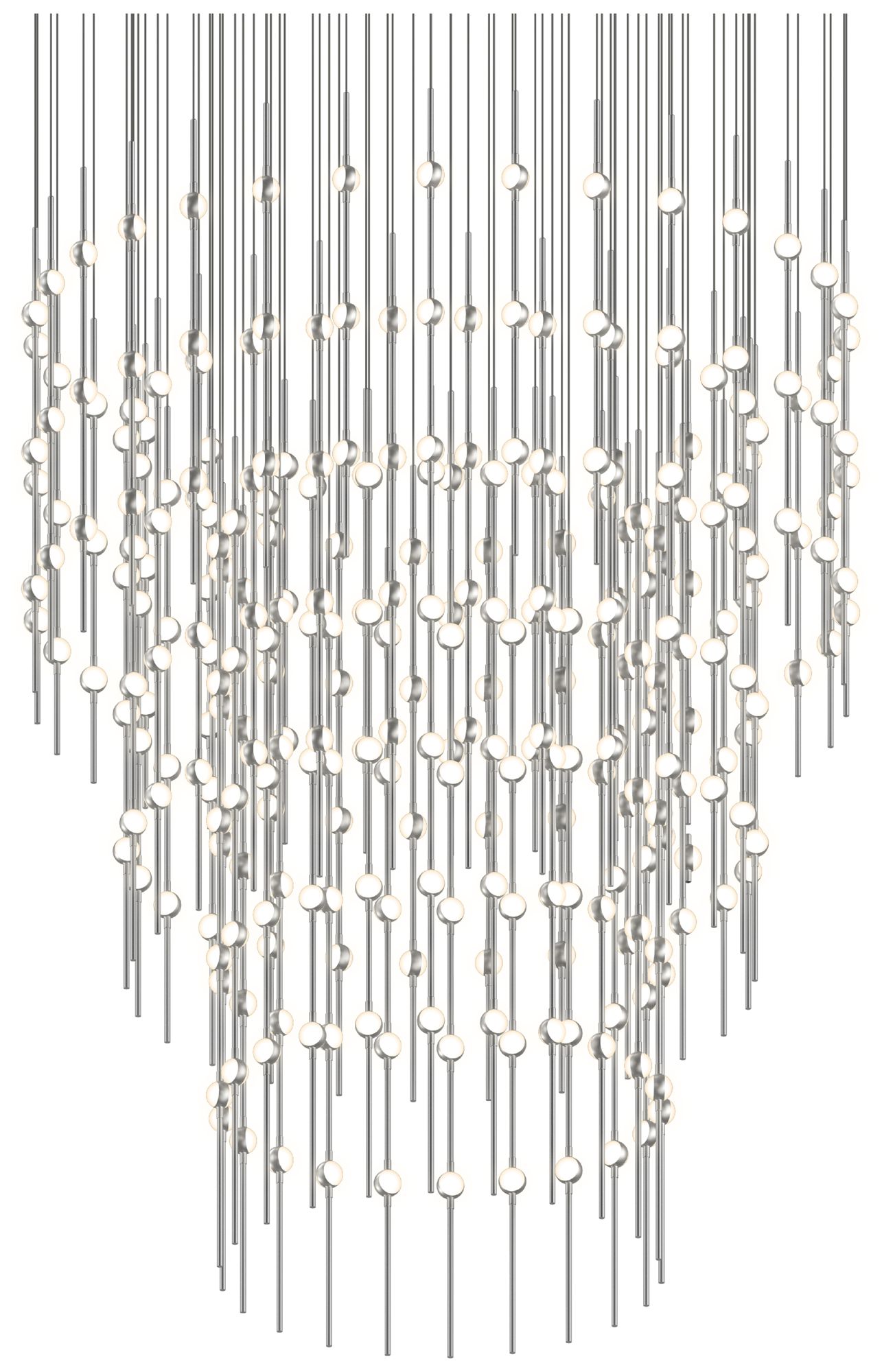 Constellation 48" Centaurus Pyramid LED Pendant - Nickel - White Lens