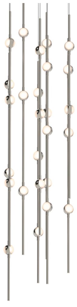 Constellation Andromeda 12" Nickel Round LED Short Pendant - White Acr