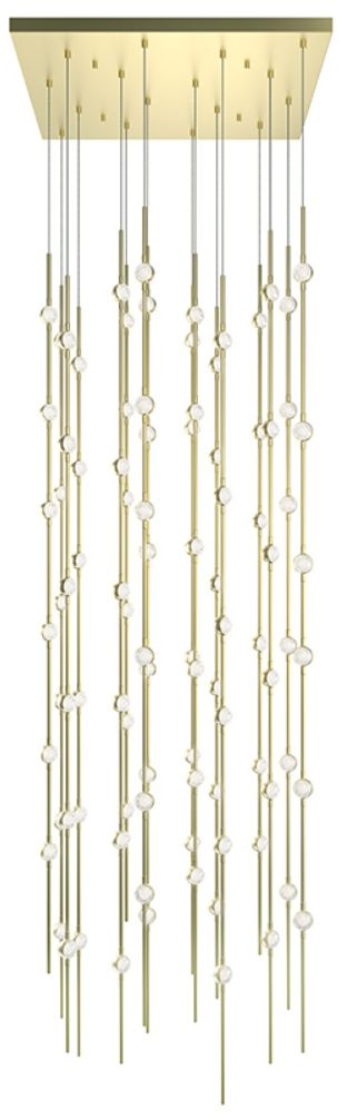 Constellation Andromeda 24" Square LED Pendant - Satin Brass - Clear L