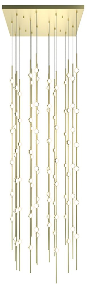 Constellation Andromeda 24" Square LED Pendant - Satin Brass - White L