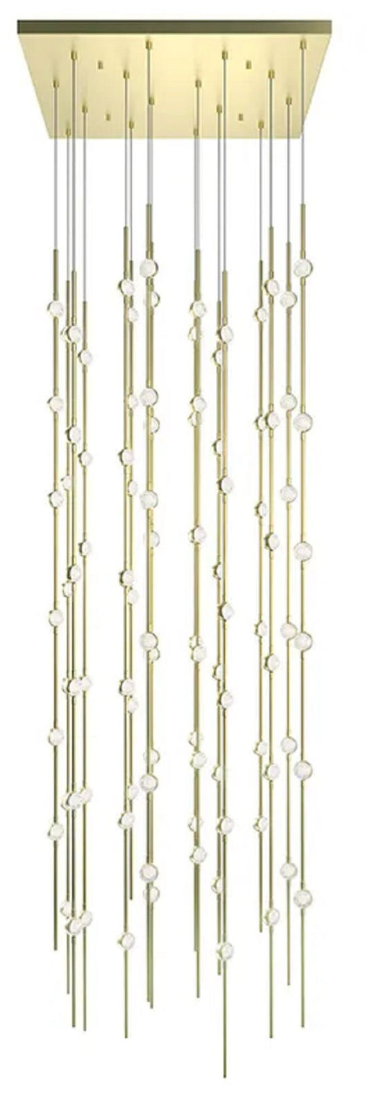 Constellation Andromeda 24"W Brass 2700K Clear Lens Square LED Pendant