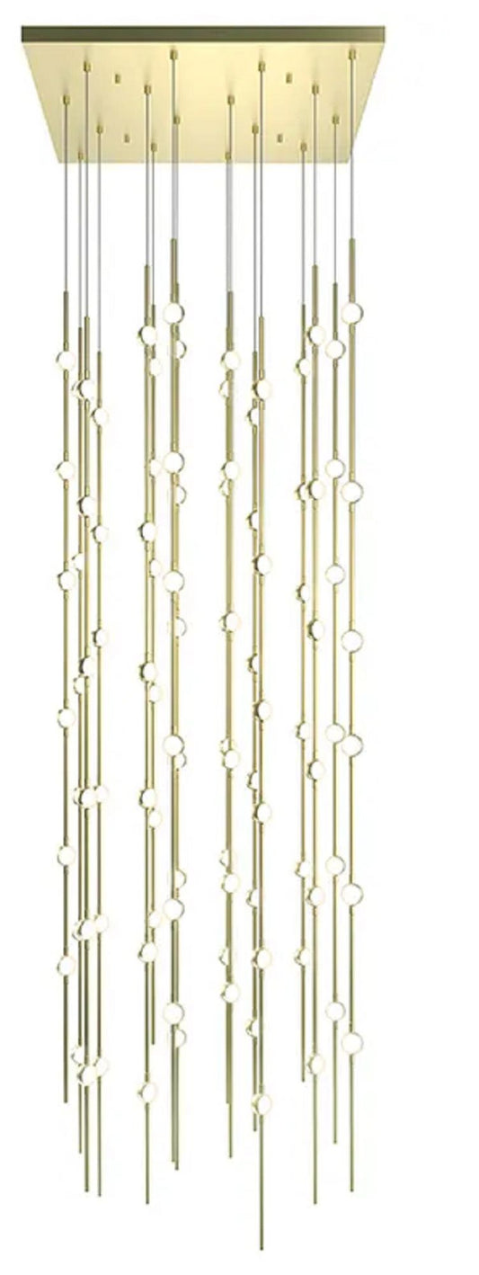 Constellation Andromeda 24"W Brass 2700K White Lens Square LED Pendant