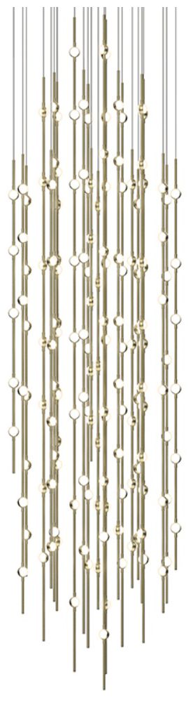 Constellation Andromeda 25" Round LED Pendant - Satin Brass - White Le