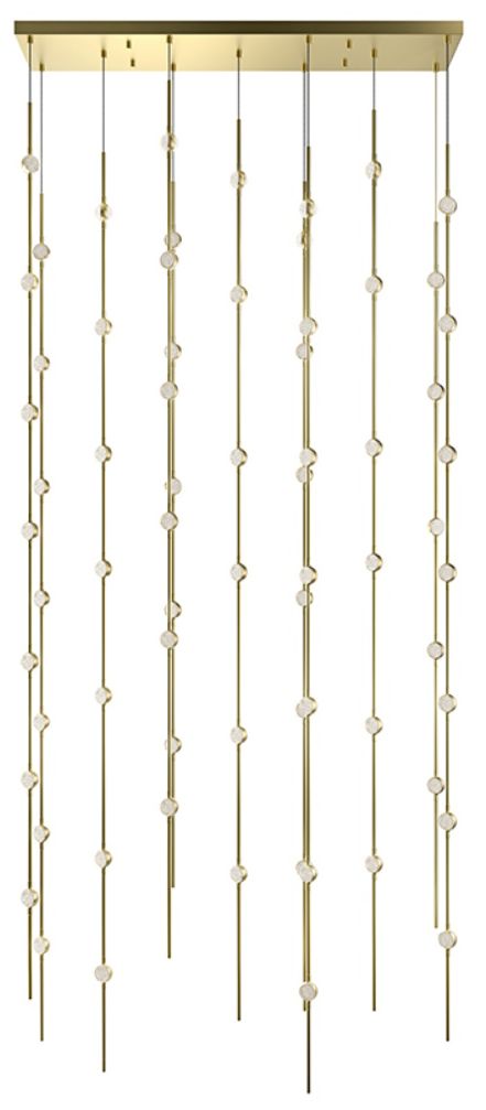 Constellation Andromeda 36" Rectangle LED Pendant - Brass - Clear Lens