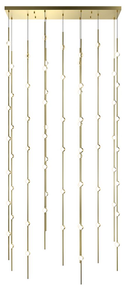 Constellation Andromeda 36" Rectangle LED Pendant - Brass - White Lens