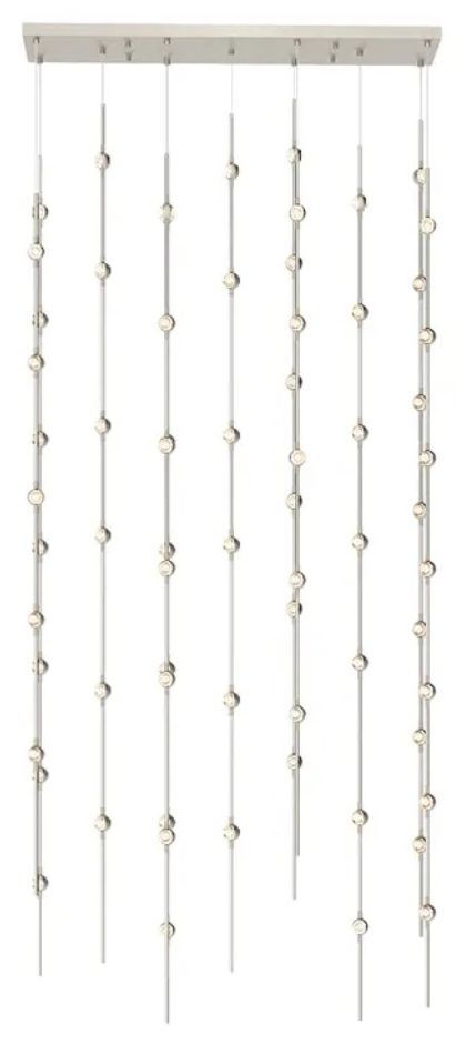 Constellation Andromeda 36" Rectangle LED Pendant - Nickel - Clear Len