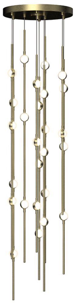 Constellation Andromeda Short 12" LED Pendant - Brass - White Lens