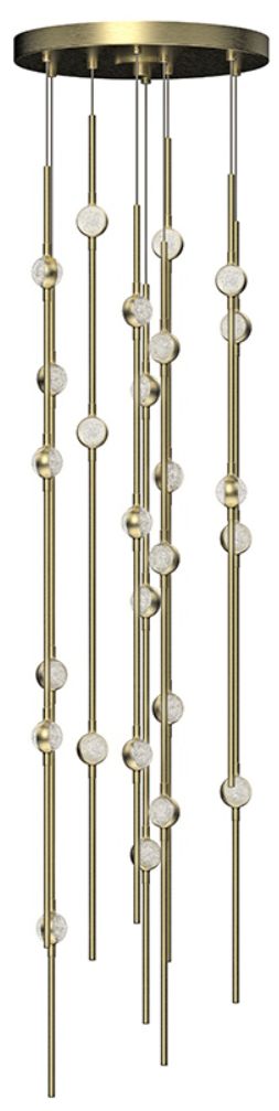 Constellation Andromeda Short 12" Round LED Pendant - Brass - Clear Le