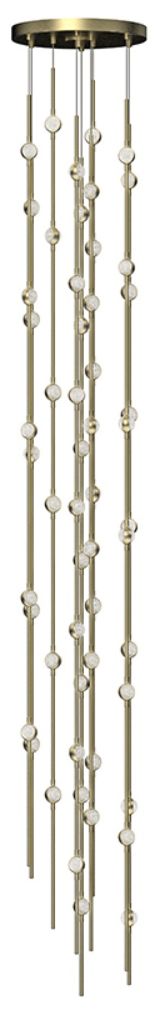 Constellation Andromeda Tall 12" Round LED Pendant - Brass - Clear Len