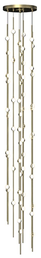 Constellation Andromeda Tall 12" Round LED Pendant - Brass - White Len