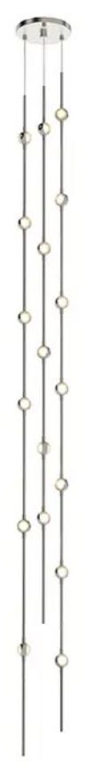 Constellation Andromeda Tall 6" Round LED Pendant - Nickel - Clear Len