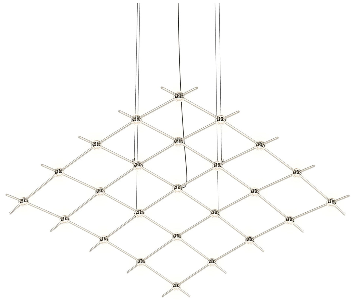 Constellation Aquarius Medius 121.75"W Clear Faceted Satin Nickel Pend