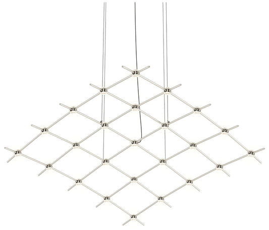 Constellation Aquarius Medius 121.75"W Clear Faceted Satin Nickel Pend