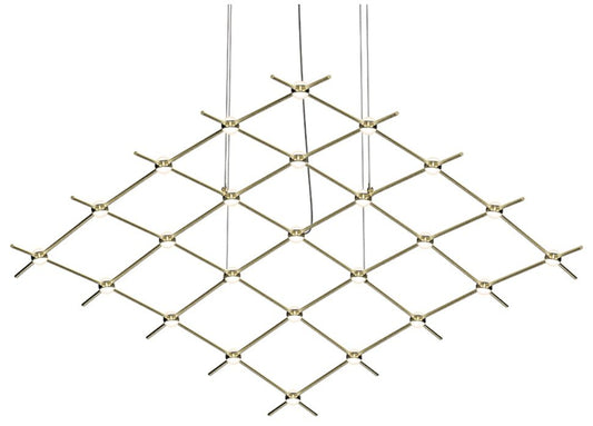 Constellation Aquarius Medius Chandelier - Brass - White Optical Lens