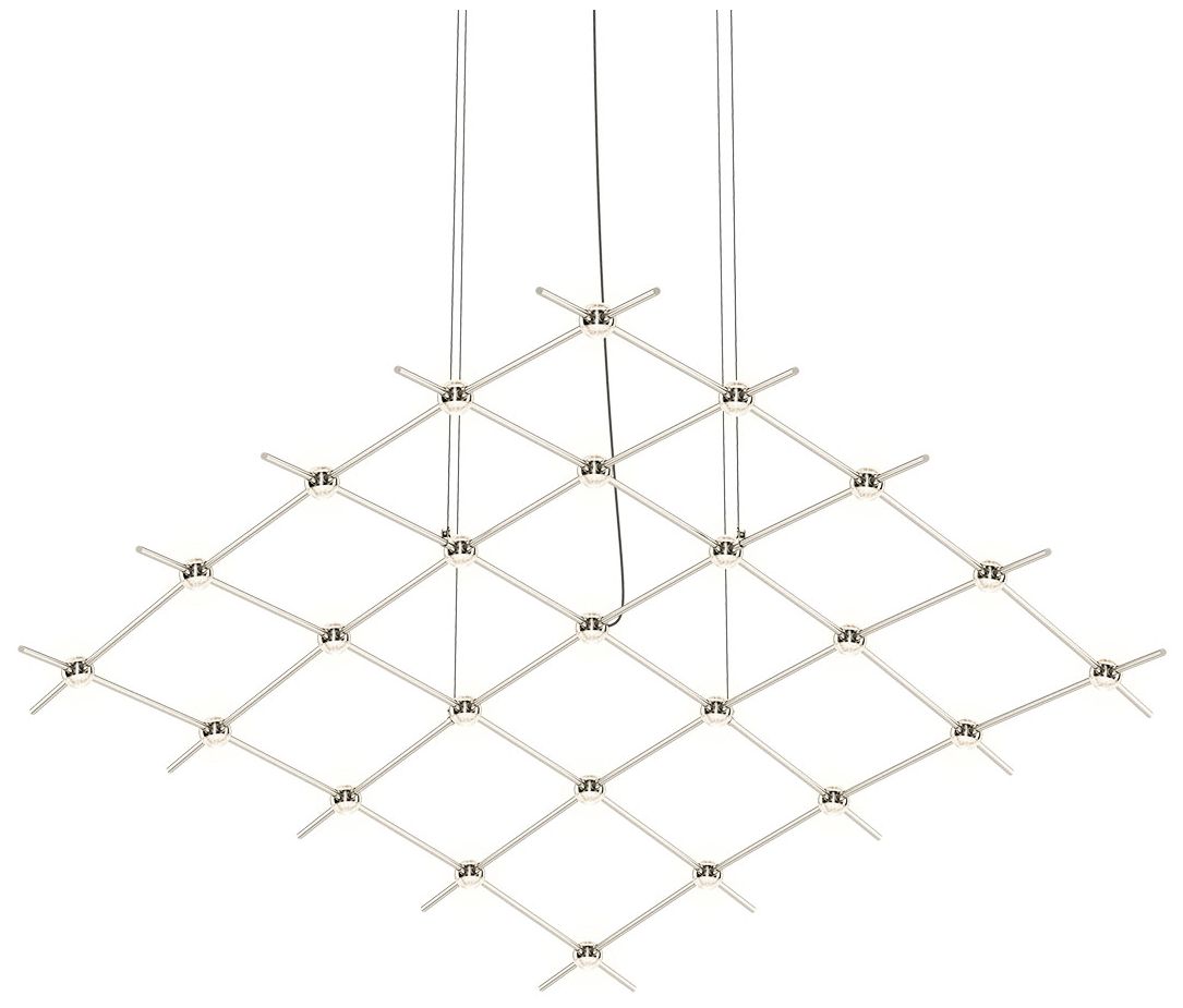 Constellation Aquarius Medius Chandelier - Nickel - Clear Faceted Lens