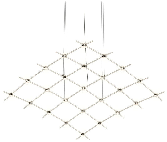 Constellation Aquarius Medius Chandelier - Nickel - Clear Faceted Lens