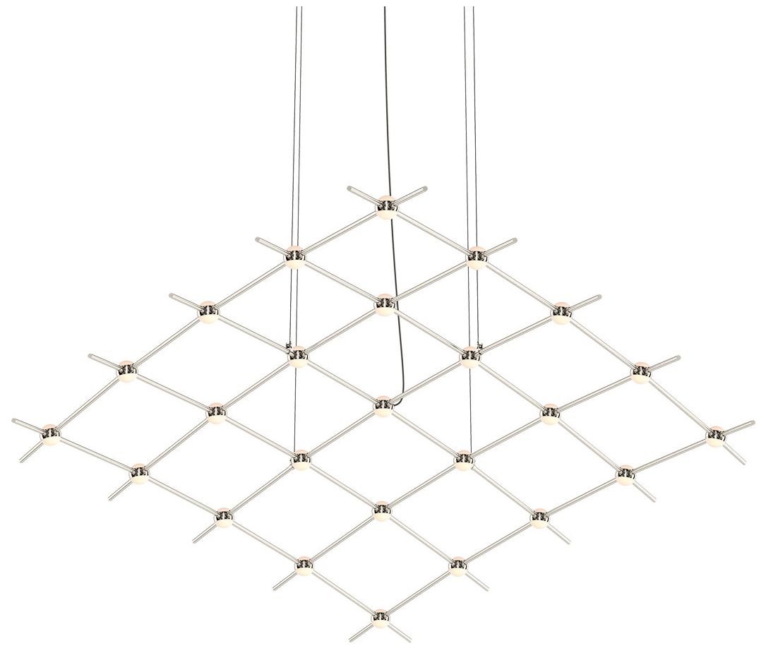 Constellation Aquarius Medius Chandelier - Nickel - White Optical Lens