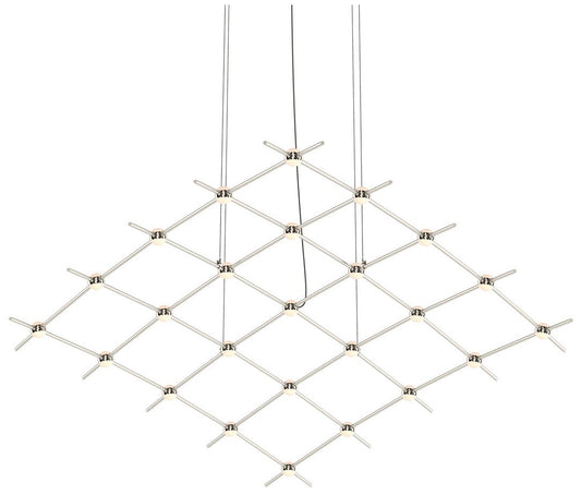 Constellation Aquarius Medius Chandelier - Nickel - White Optical Lens