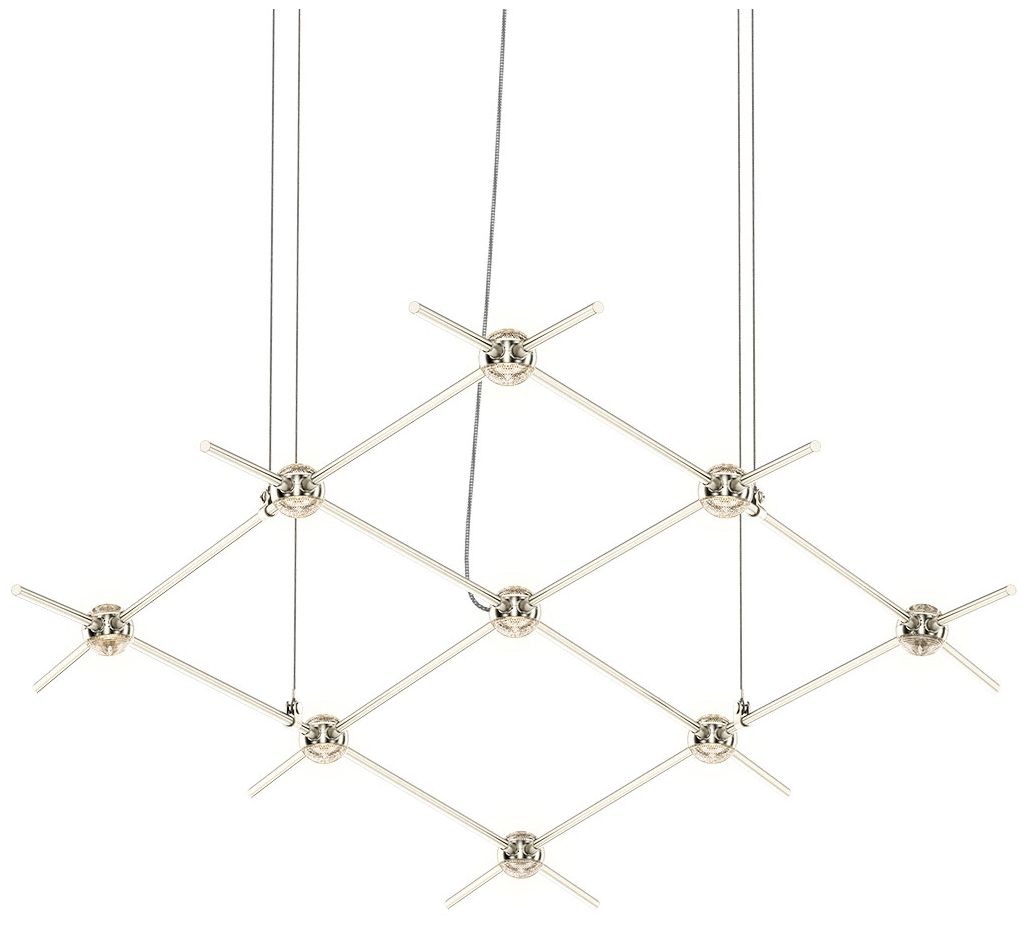 Constellation Aquarius Minor Chandelier - Satin Nickel - Clear Lens