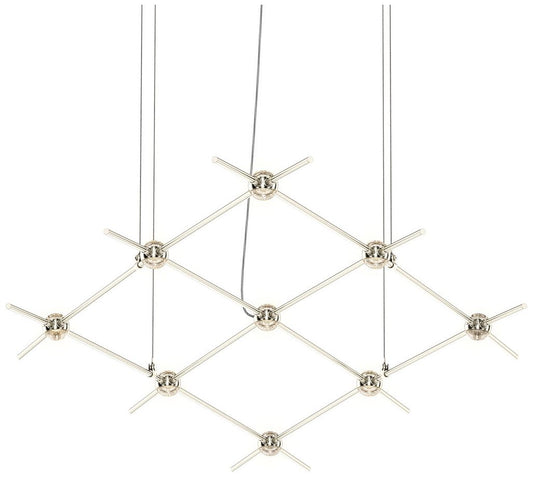 Constellation Aquarius Minor Chandelier - Satin Nickel - Clear Lens