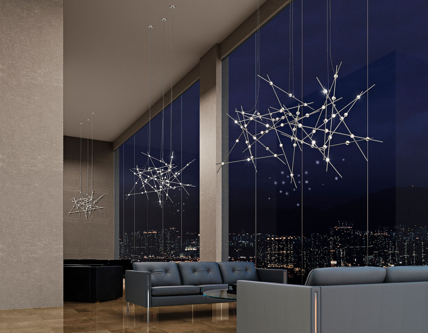 Constellation Aquila 37 1/4"W Satin Nickel LED Chandelier