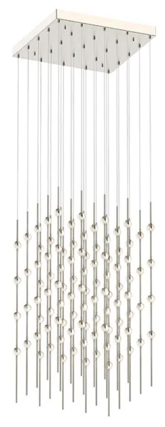 Constellation Cosmic Cube 20" LED Pendant - Satin Nickel - Clear Lens