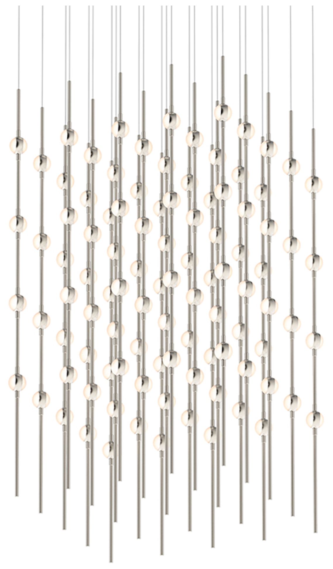 Constellation - Cosmic Cube 20" LED Pendant - Satin Nickel - White Acr